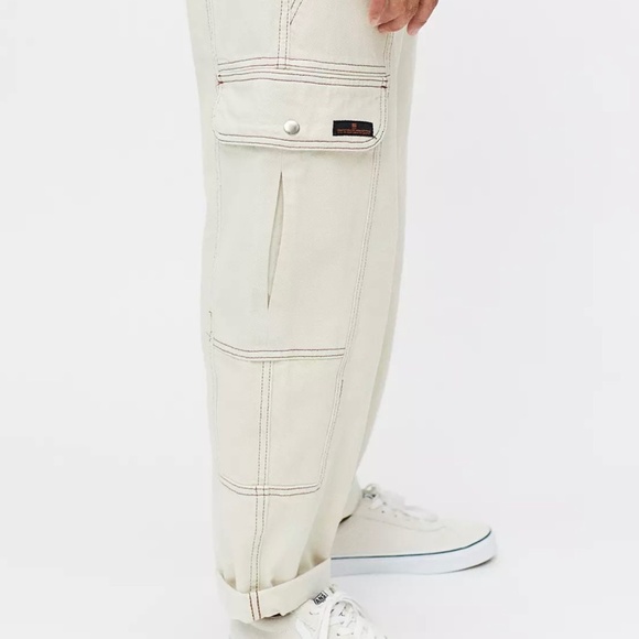 Sz 27 Urban Outfitters UO BDG Ecru Skate Jean Wide Leg Off-White Pants - Picture 1 of 13